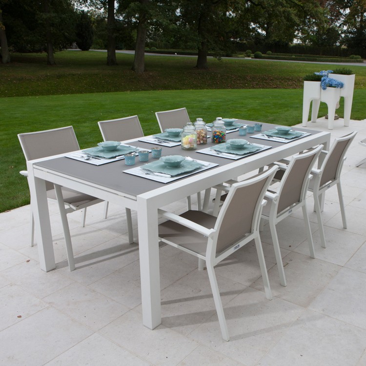 table et chaise de jardin en teck pas cher