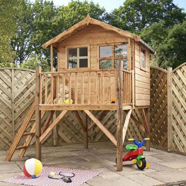 cabane bois jardin enfant