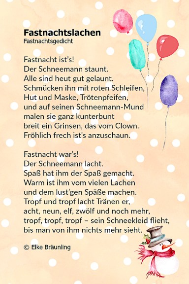 gedicht fasching grundschule