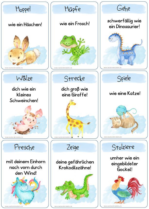 die tiere sind los bewegungsspiel