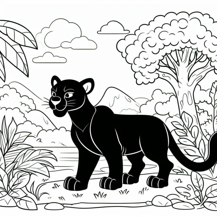 FR black panther coloring pictures printable