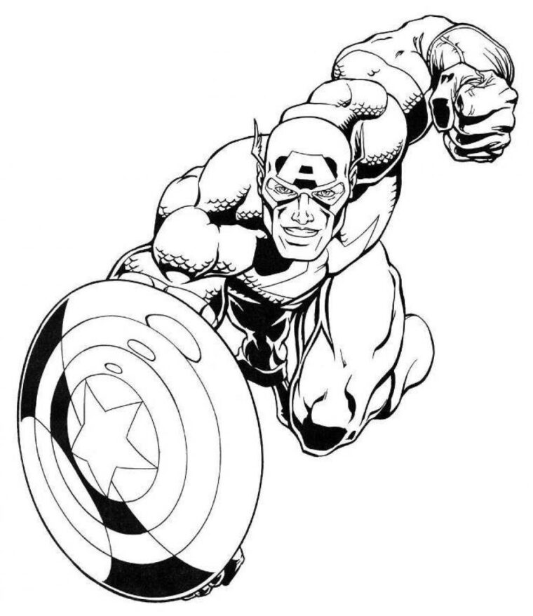 156 Dessins De Coloriage Captain America À Imprimer Sur Laguerche tout Dessin Capitaine America