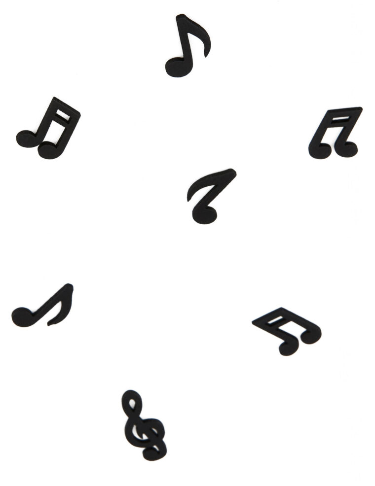 24 Notes De Musique En Bois Noir 1,5 X 3 Cm – Vegaooparty à Page De Garde De Musique