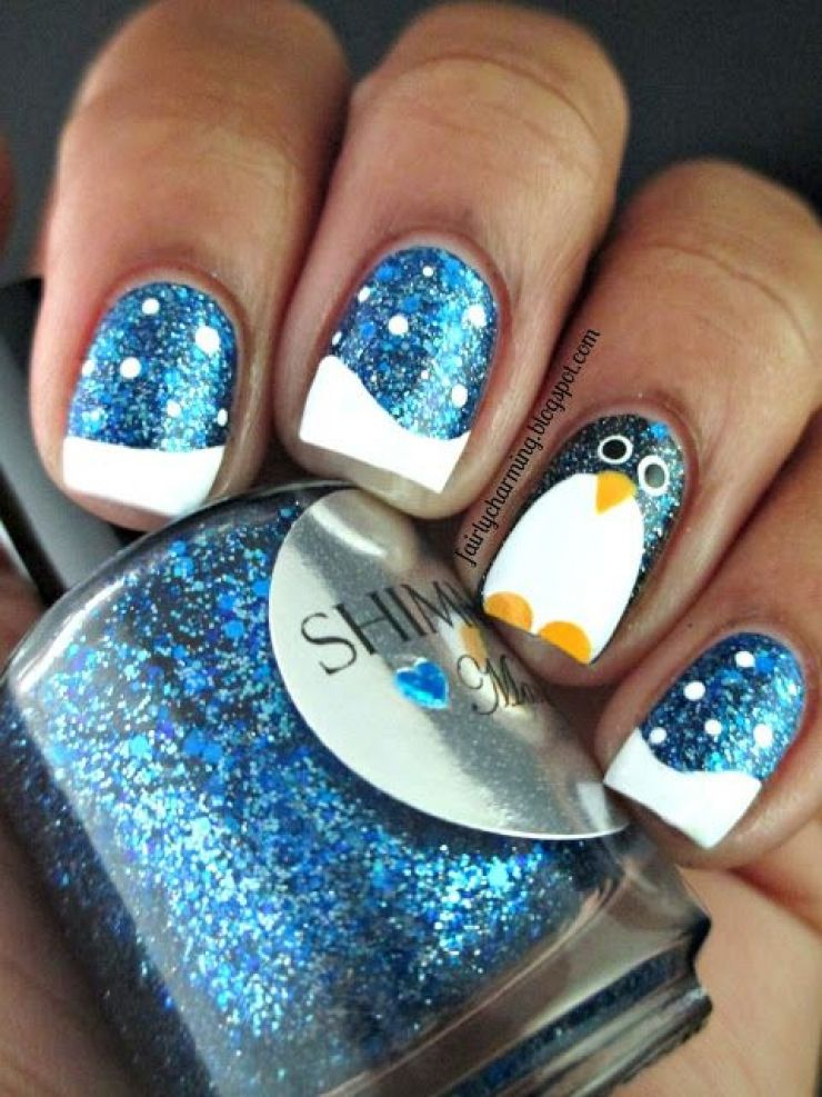 30 Idées De Nail-Art Parfaites Pour L'Hiver  Penguin Nails, Holiday destiné Idee Ongles Hiver intéressant