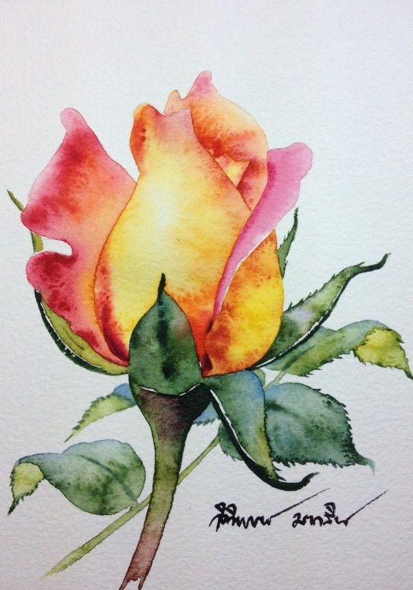 40 Very Easy Watercolor Painting Ideas For Beginners  Aquarelle Facile concernant Fleur Aquarelle Simple intéressant 