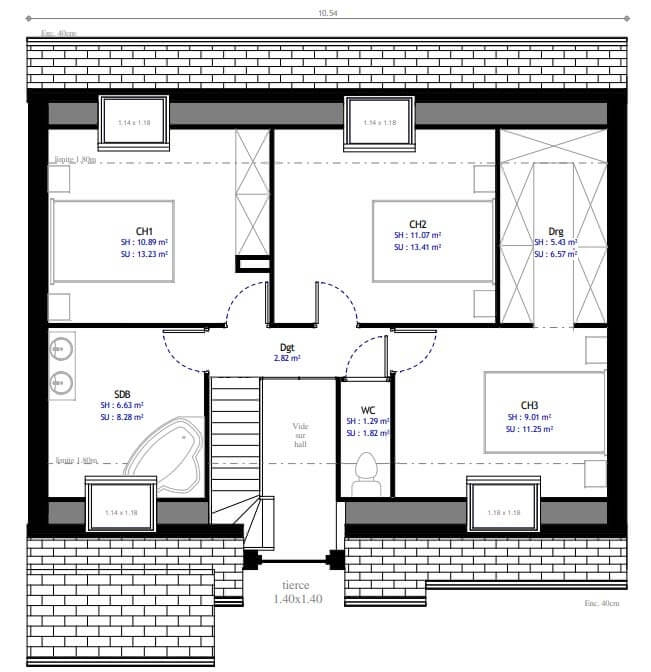 8 Images Plan Maison Etage 4 Chambres 1 Bureau And Review - Alqu Blog tout Plan Maison 4 Chambres intéressant
