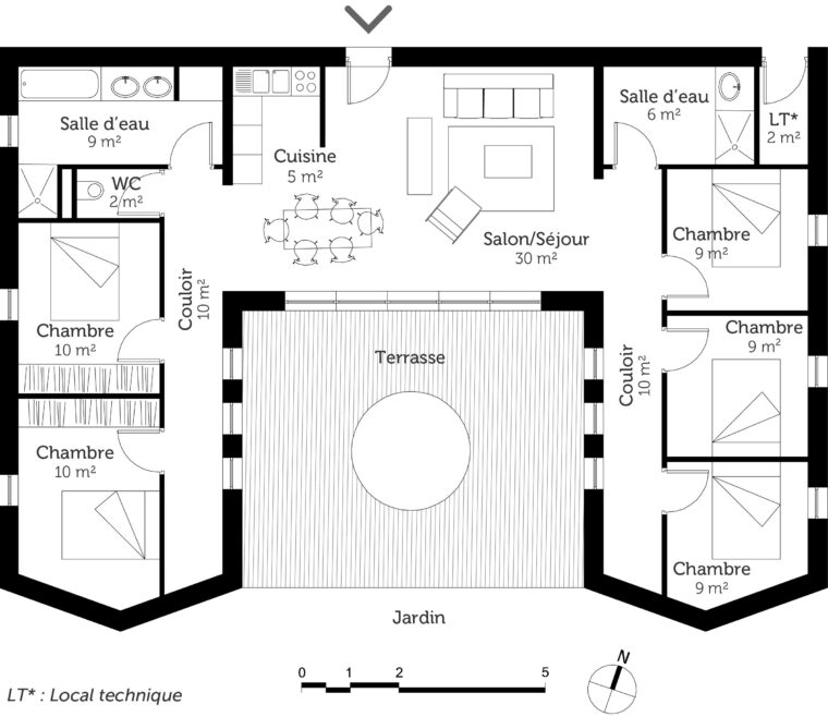 Afficher L'Image D'Origine  Plan Maison Plain Pied, Maison Plain Pied intérieur Plan Maison Plain Pied 4 Chambres vous pouvez essayer