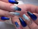#Beautifulacrylicnails  Vernis À Ongles, Jolis Ongles, Ongles Bleu Et dedans Ongle Bleu Et Blanc