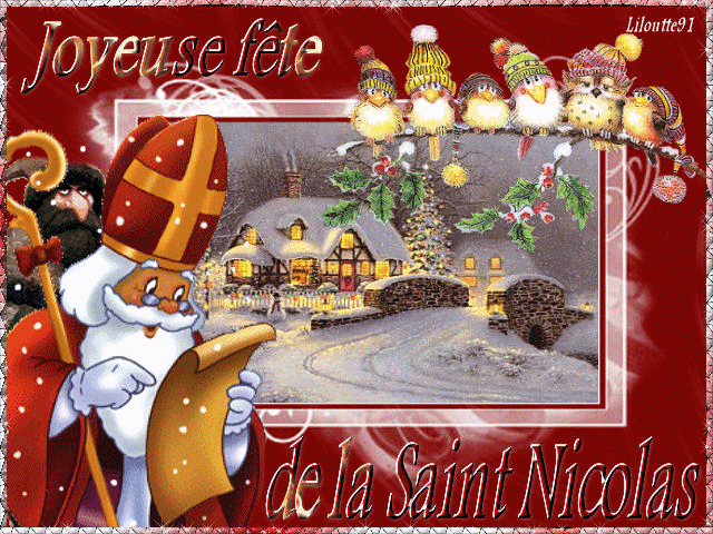 Belle Carte Animée Joyeuse Fête De La Saint-Nicolas concernant Bonne Fete Nicolas intéressant 