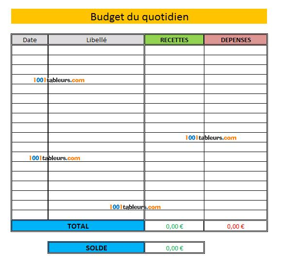 Budget Au Quotidien Pour Excel - 1001Tableurs avec Gratuit Fiche Budget Mensuel À Imprimer 