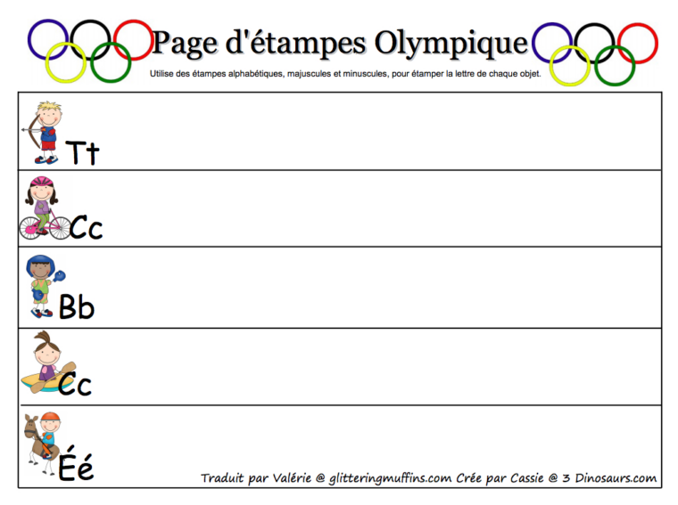 Cahier D'Activités Des Jeux Olympiques Au Préscolaire Et Au Primaire destiné Jeux Olympiques Maternelle génial