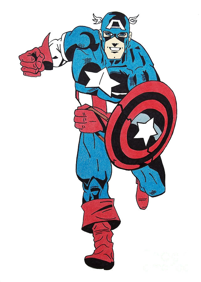 Captain America Drawing By Gabrielle Aguilar encequiconcerne Dessin Captain America intéressant 