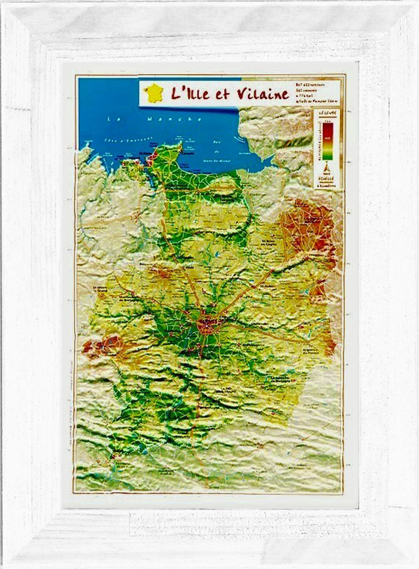 Carte En Relief De L&amp;#039;Ille Et Vilaine 35 - Georelief concernant Carte Ille Et Vilaine 