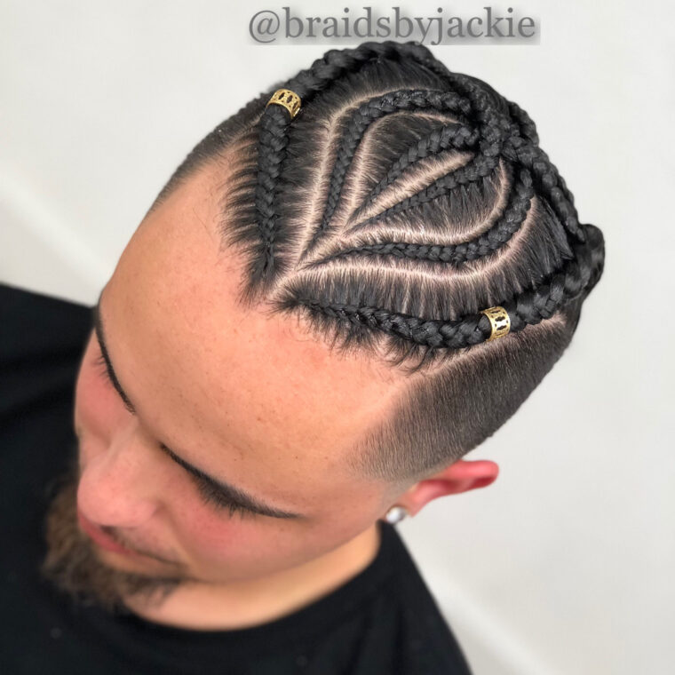 Coiffure Homme Demi Tête #Blackhairstlesbraids  Mens Braids Hairstyles avec Tresse Pour Homme