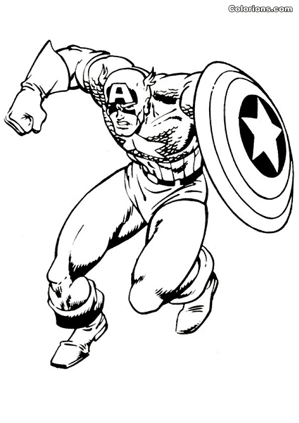 Coloriage Captain America Gratuit À Imprimer pour Dessin Captain America