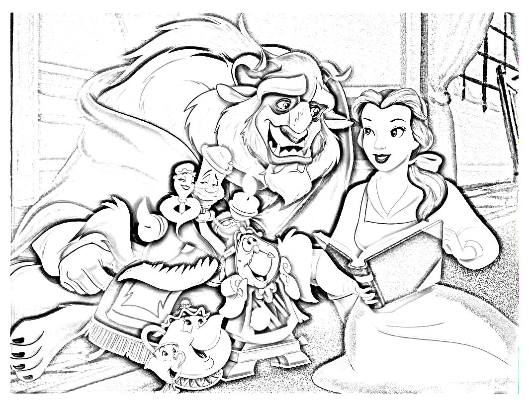 Coloriage Disney La Belle Et La Bete  30000 ++ Collections De Pages À encequiconcerne Dessin La Belle Et La Bete vous pouvez essayer 