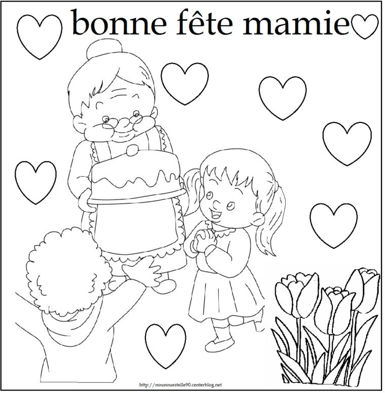 Coloriages Fete Des Mamies à Dessin Anniversaire Mamie vous pouvez essayer