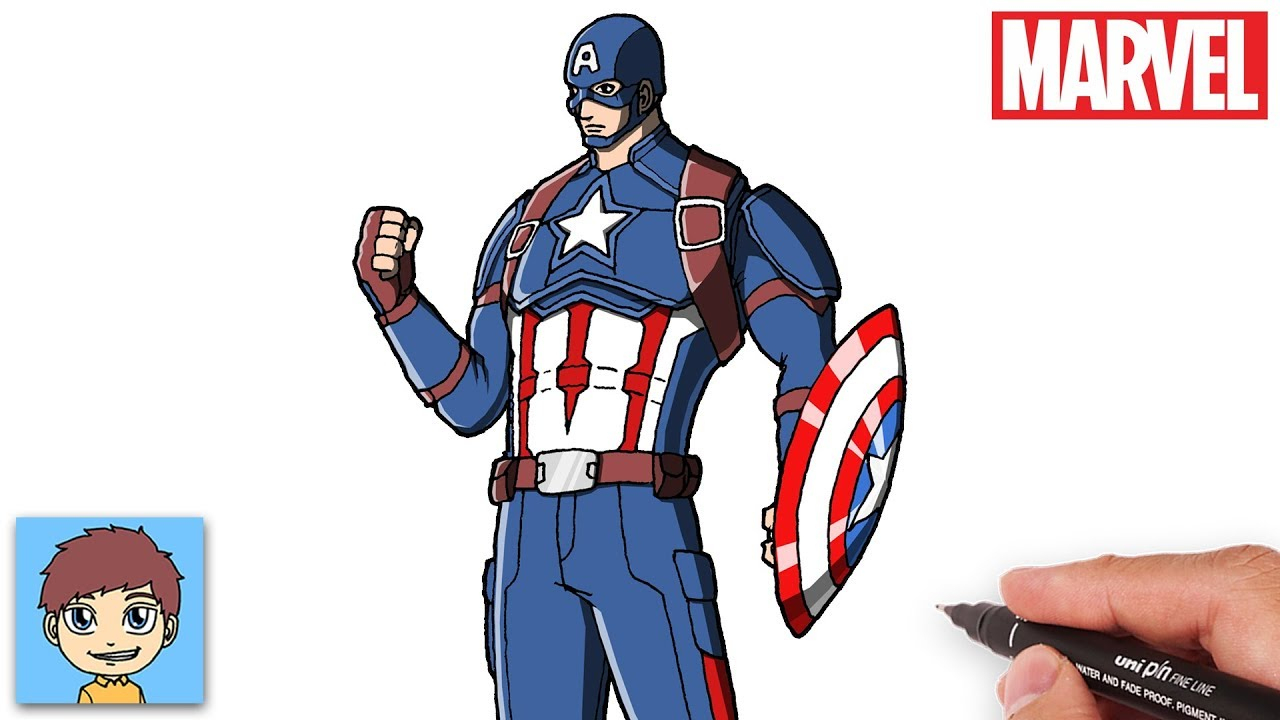 Comment Dessiner Captain America Facilement - Dessin Facile - intérieur Dessin Captain America 
