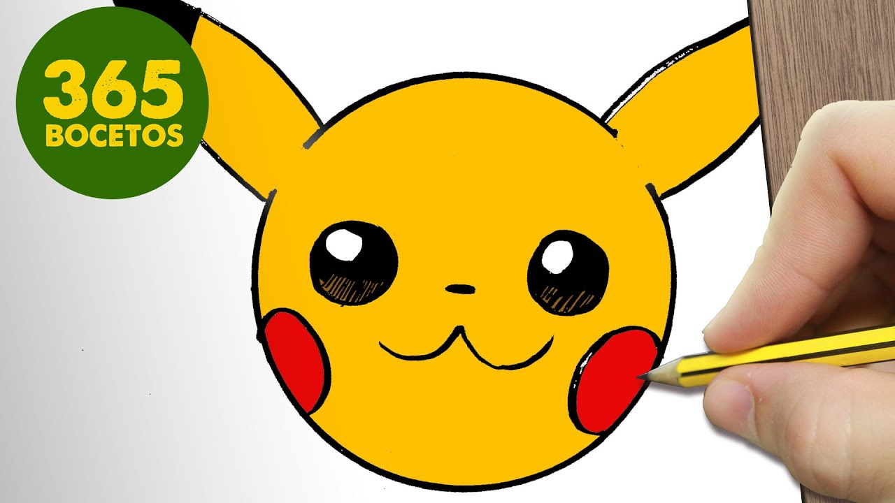 Como Dibujar Pikachu Emoticonos Whatsapp Kawaii Paso A Paso - Dibujos serapportantà Dessin Facile Pikachu génial