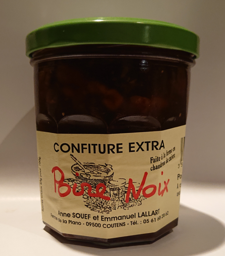 Confiture Poire Noix Pot De 370 G – Ferme Bel-Air tout Confiture De Noix génial