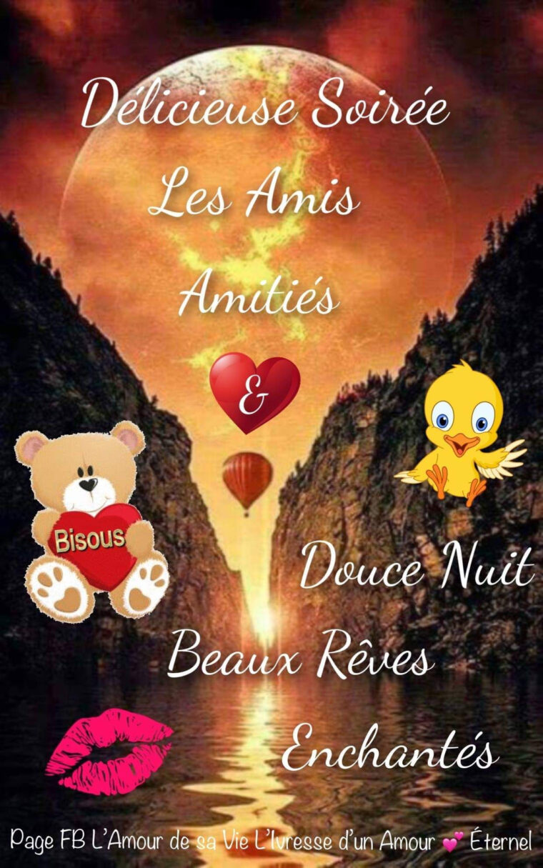 Délicieuse Soirée Les Amis Amitiés & Douce Nuit 💤🌙 Beaux Rêves à Bonne Soirée Bonne Nuit Bisous fascinant