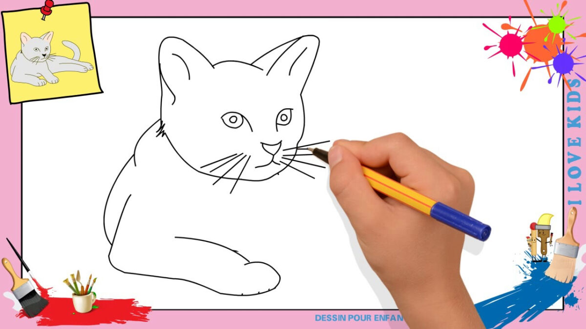 Dessin Chat 2 - Comment Dessiner Un Chat Facilement Etape Par Etape dedans Dessin De Chat Mignon Facile