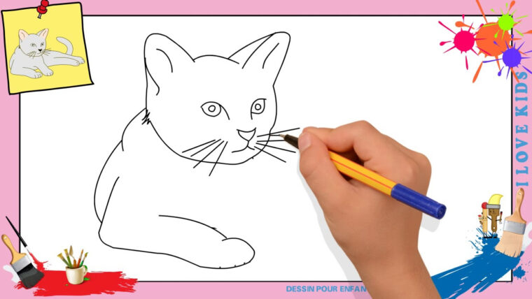 Dessin Chat 2 – Comment Dessiner Un Chat Facilement Etape Par Etape dedans Dessin De Chat Mignon Facile