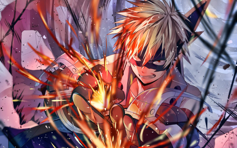 Download Wallpapers Katsuki Bakugo, Fire, Boku No Hero Academia, Manga avec Fond D&#039;Écran Mha génial