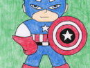 Easy How To Draw Captain America Tutorial And Coloring Page avec Dessin Captain America