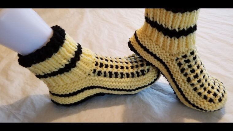 Épinglé Sur Tricot dedans Modèles Gratuits Chaussons Adultes fascinant