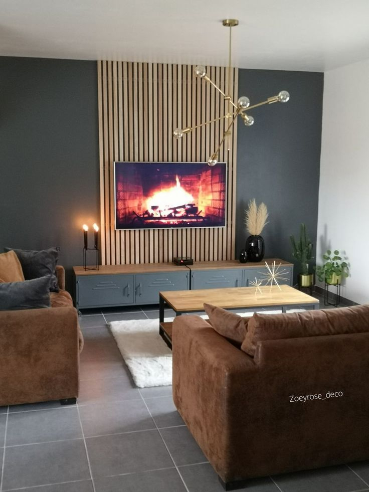 Feature Wall Living Room, Living Room Tv Wall, Living Room Inspo concernant Mur Bois Salon 