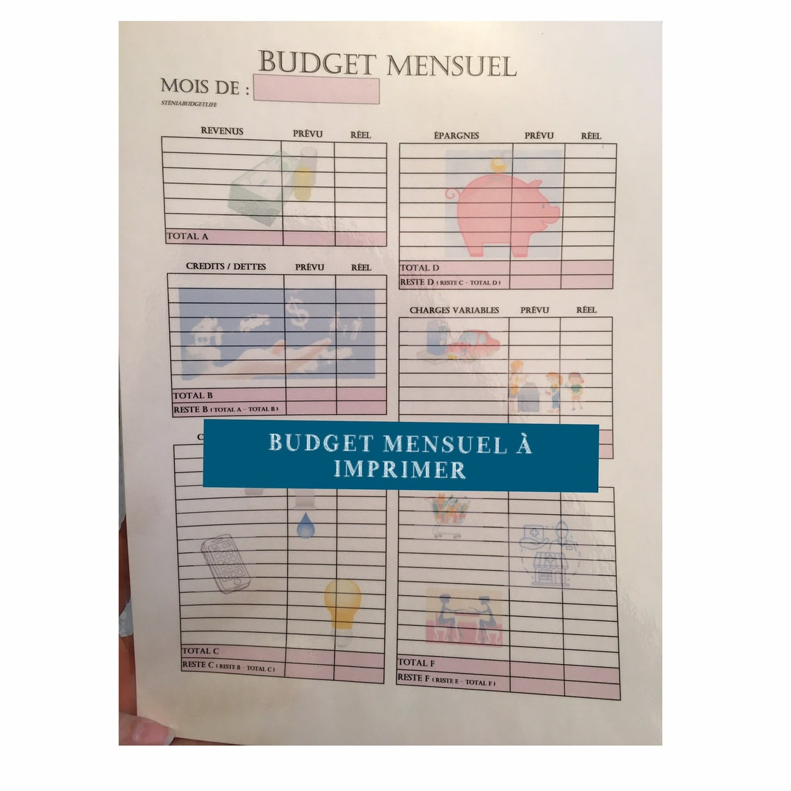 Fiche Budget Mensuel À Télécharger  Etsy destiné Gratuit Fiche Budget Mensuel À Imprimer 