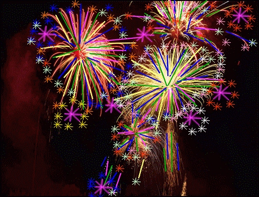 Fireworks Are Lit Up In The Night Sky With Colorful Stars And serapportantà Gif Animé Nouvel An Gratuit fascinant