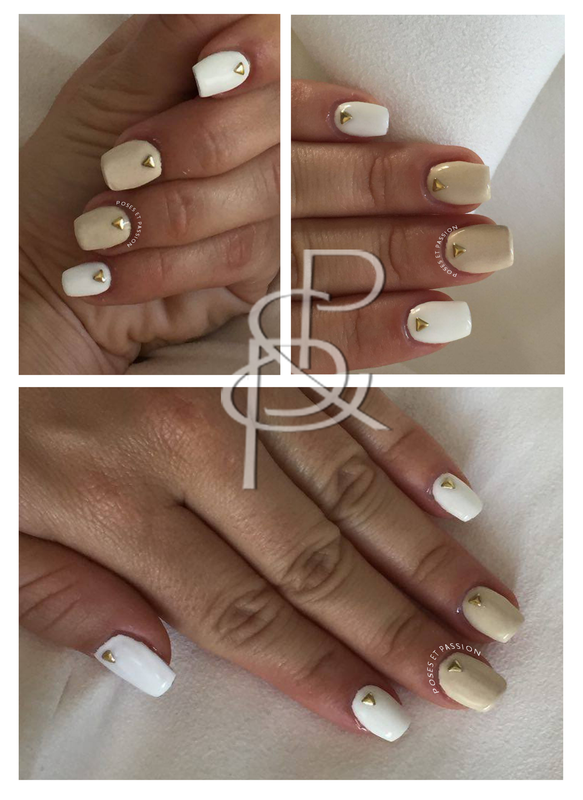 Gel Chablons Blanc Doré Vernis Semi Permanent, Nails, Beauty, Manicure concernant Blanc Doré Ongle Blanc Et Or
