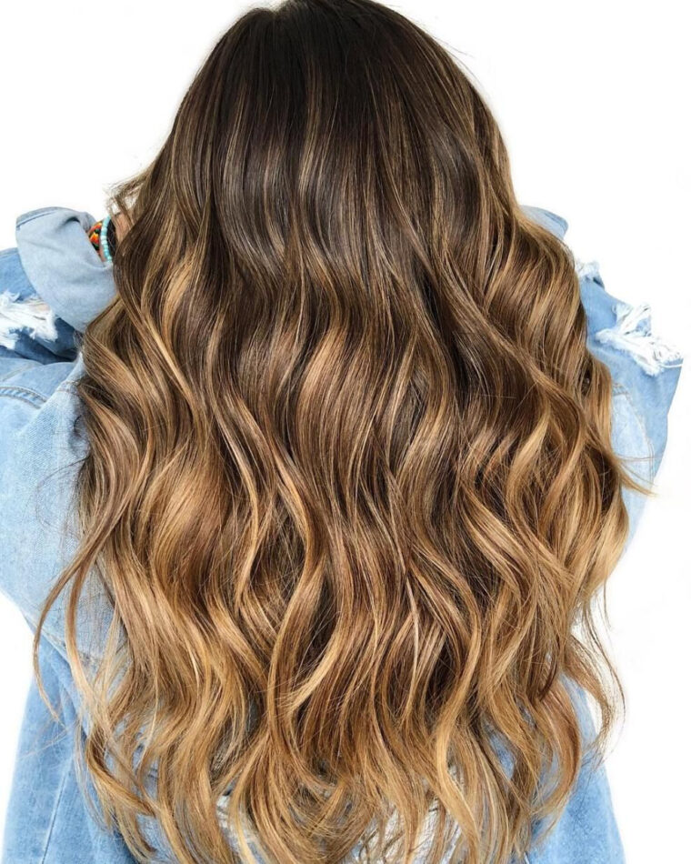 Golden Caramel Highlights For Brown Hair  Honey Balayage, Balayage pour Balayage Caramel Sur Cheveux Noir vous pouvez essayer