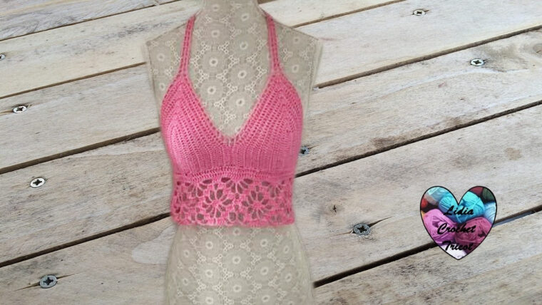 Halter Top Crochet Toutes Tailles  Halter Top All Sizes (English concernant Top Crochet Patron Gratuit tutoriel