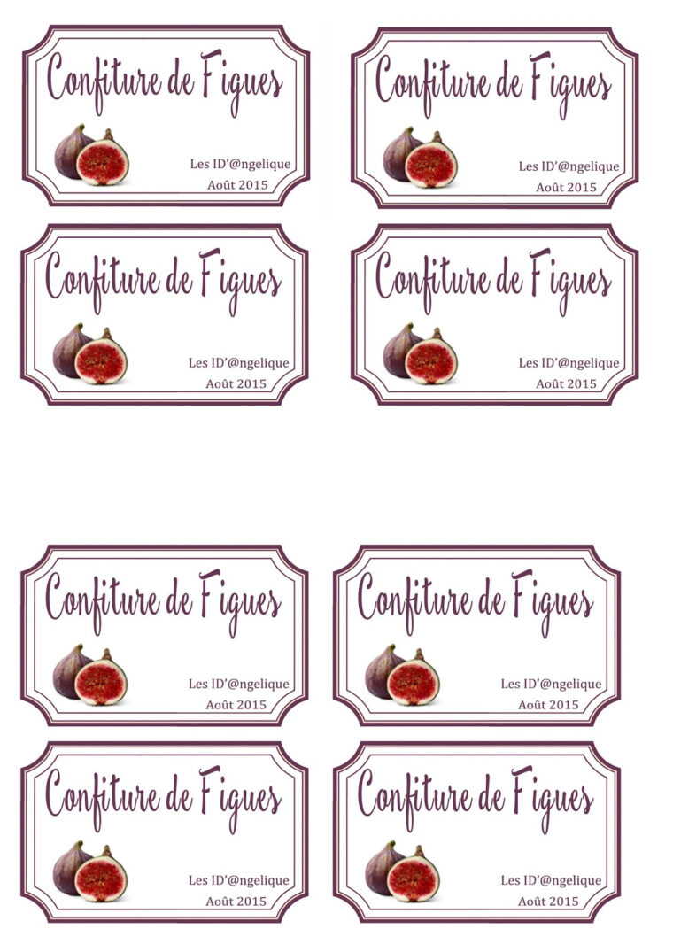 Les Idées D'Angélique : Étiquette Pour Confiture De Figues serapportantà Etiquette Confiture Gratuite À Imprimer Le Parfait