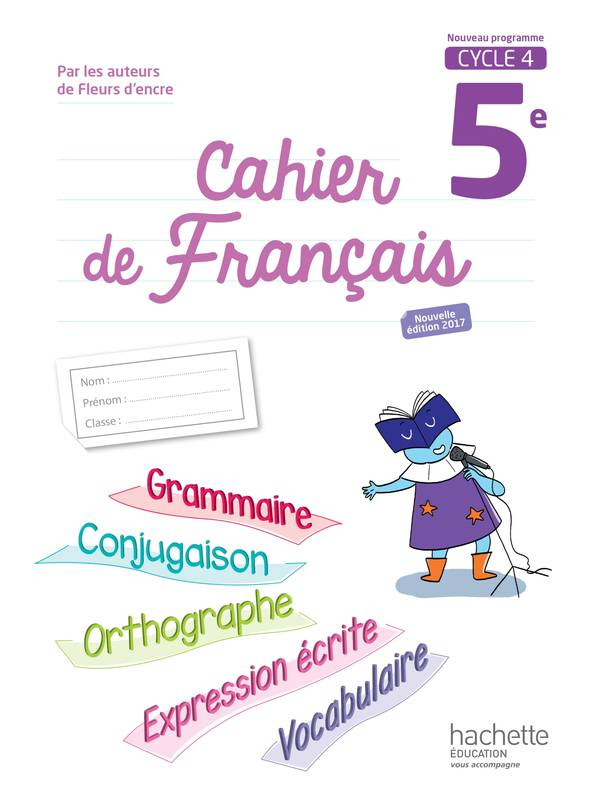 Livre: Cahier De Français Cycle 4  5E - Éd. 2017, Françoise Carrier à Page De Garde Français Collège 