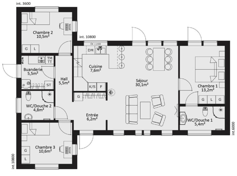 Maison Plain Pied En T avec Plan Maison Plain Pied 4 Chambres vous pouvez essayer