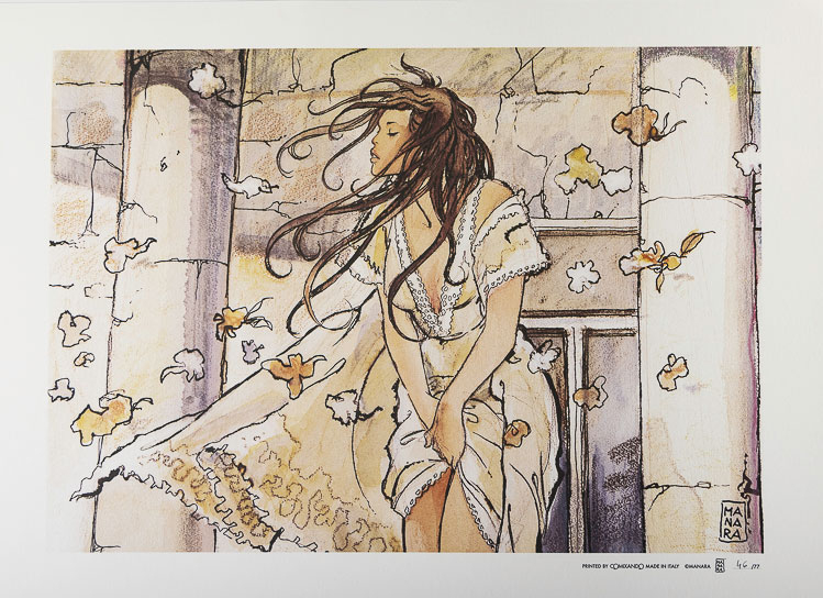 Milo Manara : Nel Vento, Stampa D'Arte 70 X 50 Cm tout Milo Manara Dessins