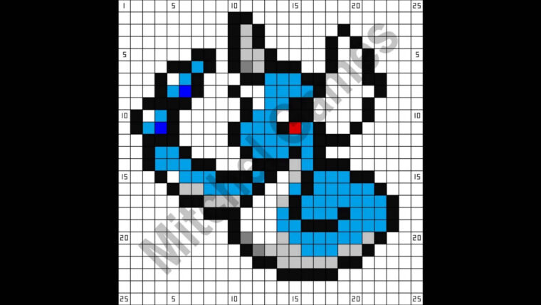 Minecraft – Pokémon – Dragonair (25X25 Pixel) (Template) – à Pixel Pokémon Facile