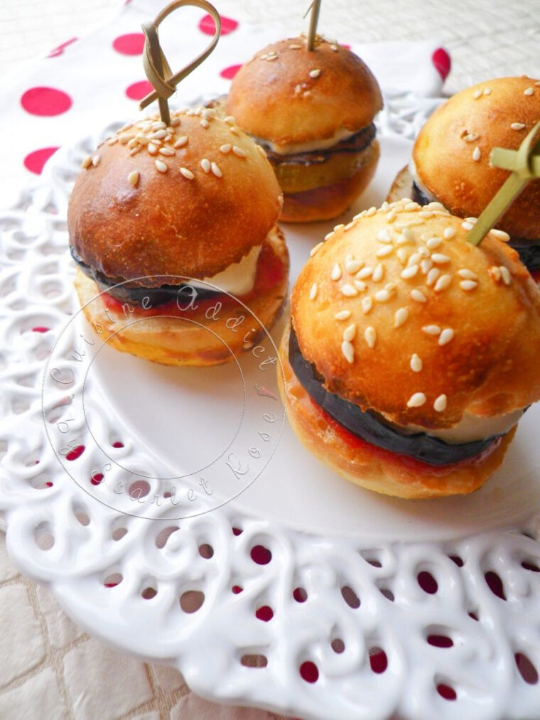 Mini Burger Tomate, Aubergine & Mozzarella  Cuisine, Recette De Pates tout Recette Mini Burger Apéro Froid