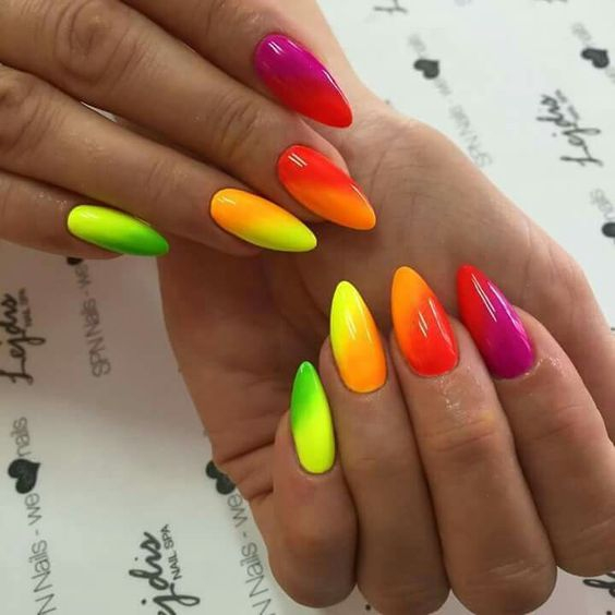 Neonowe Paznokcie Na Lato: Top 20+ Modnych Inspiracji Na Letnie Pazurki à Ongles Flashy Ete