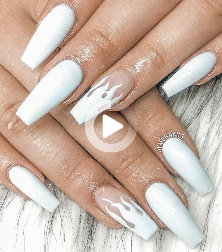 Ombre Acrylic Nails, Simple Acrylic Nails, Acrylic Nails Coffin Short tout Idee Ongle Ete