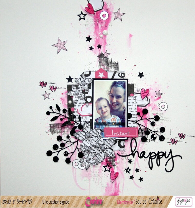 Page De Scrap Carine Pour Graffiti Girl Fleurs, Étoile Collection Girly encequiconcerne Idée Scrapbooking Débutant intéressant