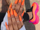 Pick A Matching Set - Follow @Typecxte For More  Orange Acrylic Nails serapportantà Ongle Fluo Ete vous pouvez essayer