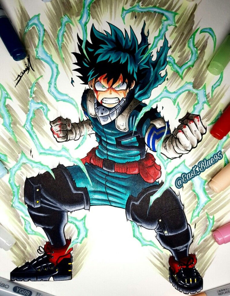 Pin By Dilly Tante On Heroes  Hero Poster, My Hero Academia Episodes encequiconcerne Izuku Midoriya Dessin génial