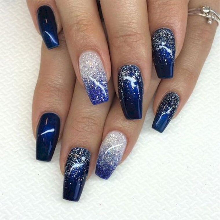 Pin By Piot Yves-Fortune On Stuff To Buy  Blue Glitter Nails, Cowboy à Ongle Bleu Nuit