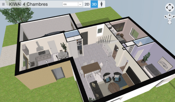 Plan De Maison 3D : Découvrez Notre Configurateur Gratuit En Ligne tout Plan Maison 4 Chambres 3D fascinant 