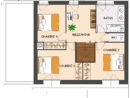 Plan De Maison Contemporaine 4 Chambres Avec Mezzanine  Plan Maison pour Plan Maison 4 Chambres 3D fascinant